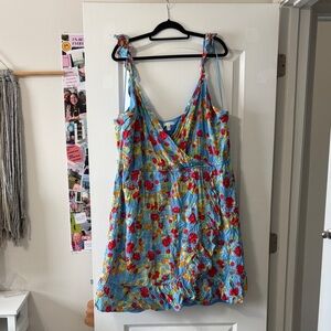 LC Lauren Conrad Floral Mini Dress in Blue and Red